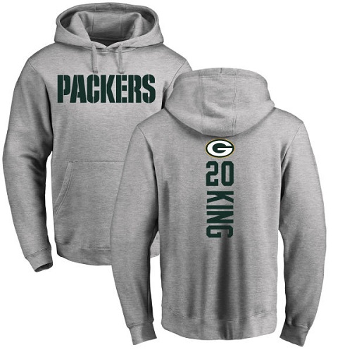 Men Green Bay Packers Ash #20 King Kevin Backer Nike NFL Pullover Hoodie Sweatshirts->nfl t-shirts->Sports Accessory